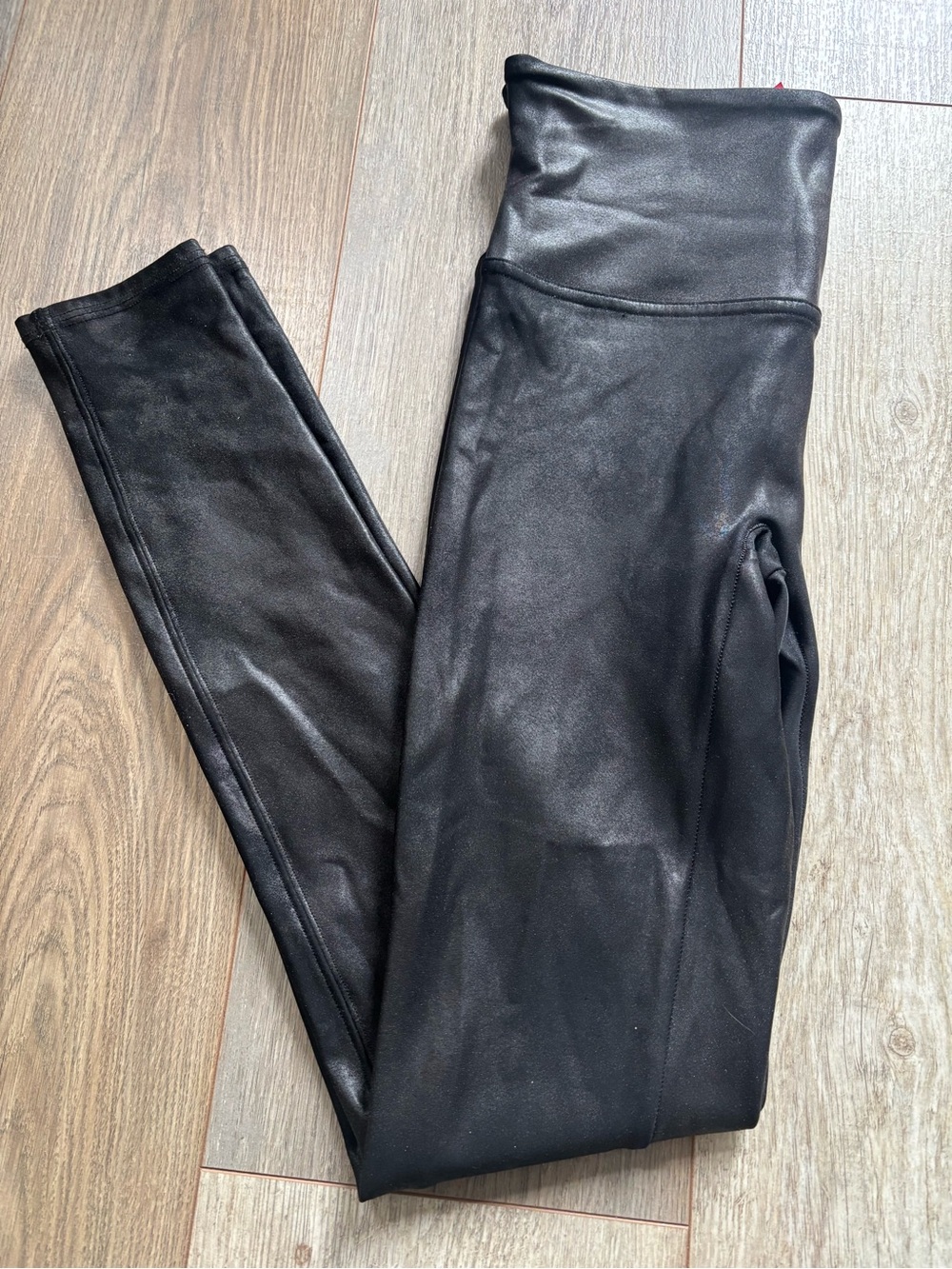 SPANX Black Faux Leather High-Rise Leggings